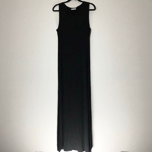 Z Supply Black Minimalist Closet Staple Clean Girl Casual Stretchy Maxi Dress M - Picture 1 of 9
